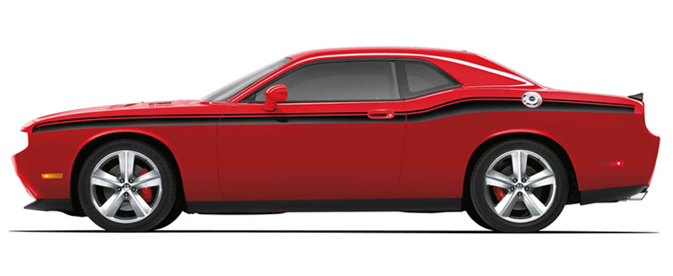 Mopar Matte Black Side Beltline Graphics 08-up Dodge Challenger